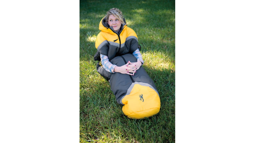 Browning Camping Refuge +15 Sleeping Bag, Charcoal/Gold, 4820036