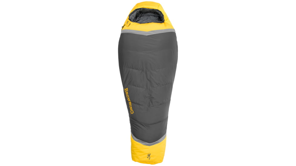 Browning Camping Vortex 0 Sleeping Bag, Charcoal/Gold, 4853036