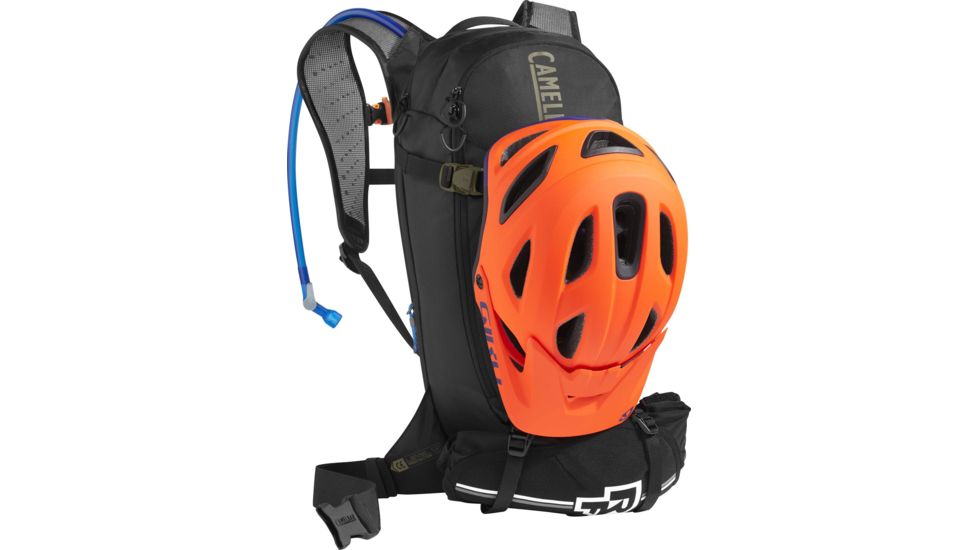 CamelBak T.O.R.O. Protector 14 Mountain Biking Backpack, Black/Burnt Olive, 11L, 1479002000