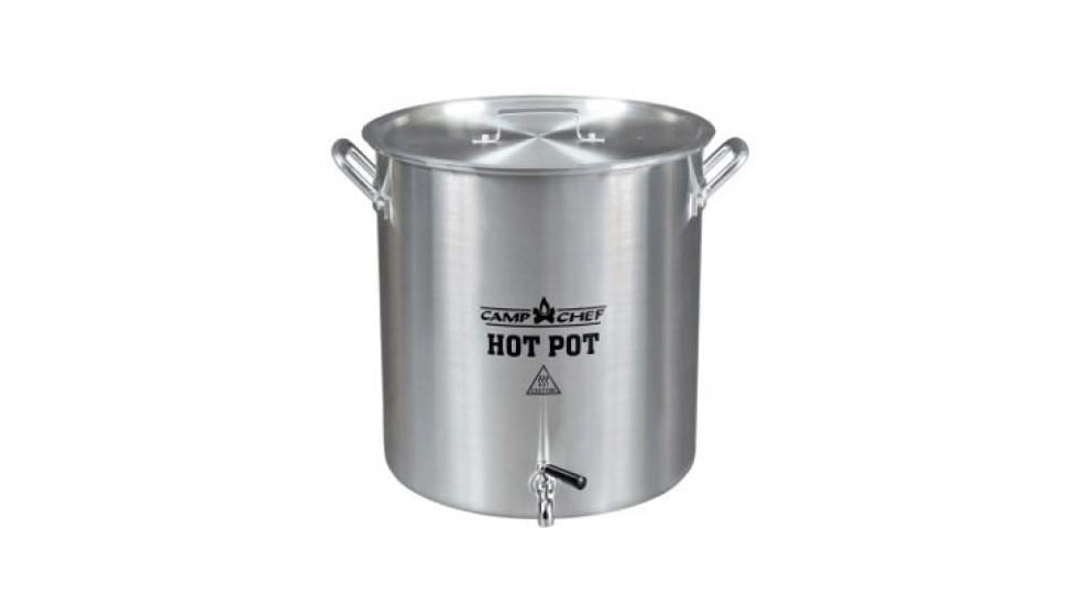 Camp Chef Aluminum Hot Water Pot, Black/Stainless, 32qt, HWP32A
