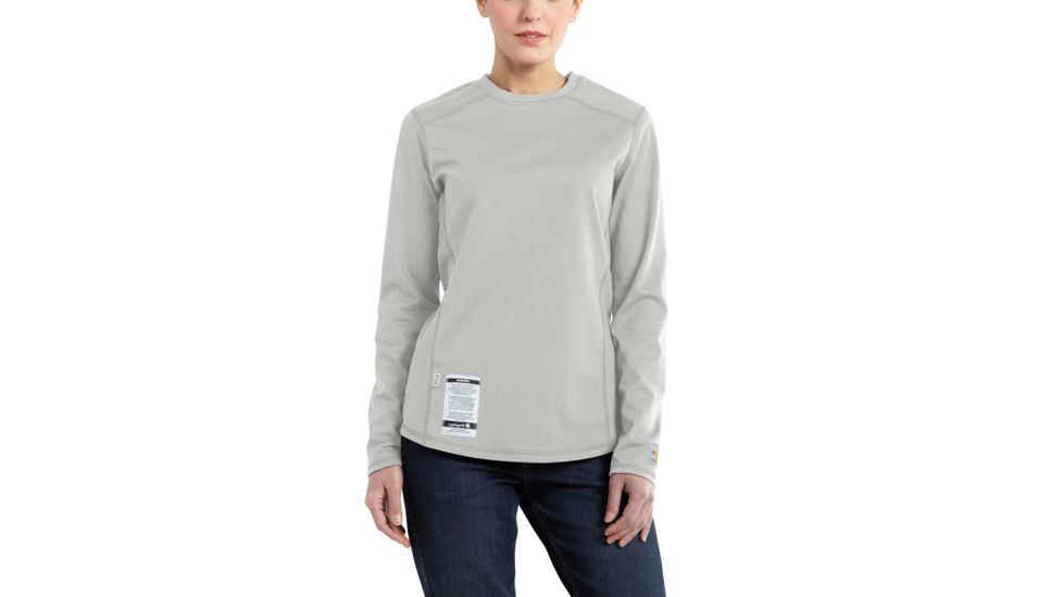 Carhartt Flame-Resistant Force Cotton Long Sleeve T-Shirt, Light Gray, Extra Small/Regular 101107-051-REG-XS