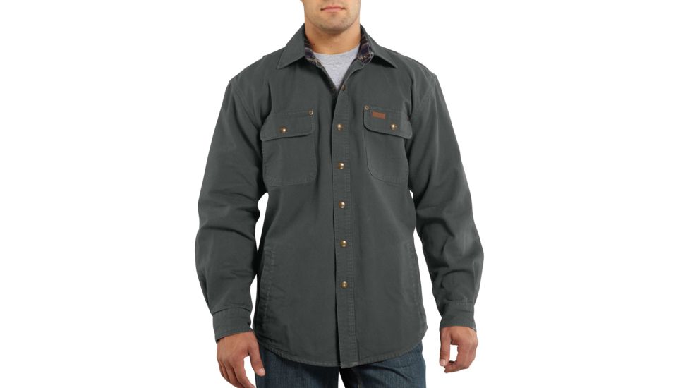 carhartt men's weathered canvas shirt jac