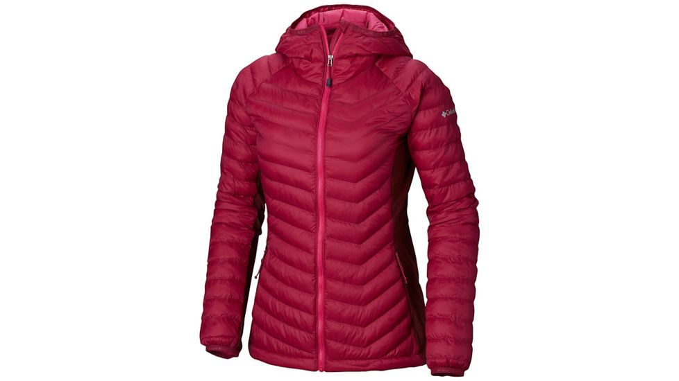 Columbia Powder Pass Hooded Jacket - Women's, Wine â Womens Clothing Size: Large, Sleeve Length 