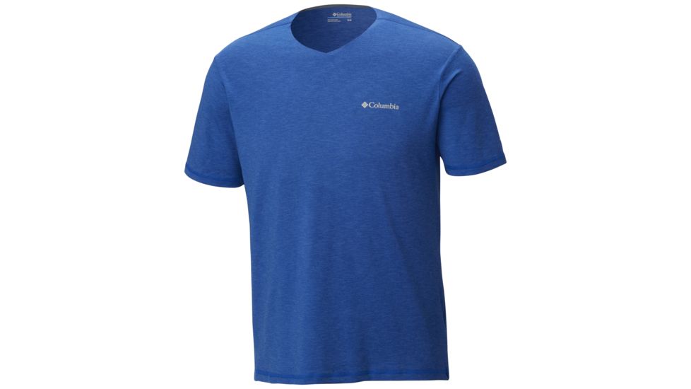 Columbia Tech Trail V-Neck Shirt - Mens, Azul, S, 1738991437S