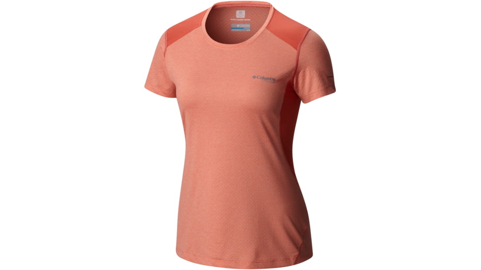 Columbia Titan Ice Short Sleeve Shirt - Women's-Lychee Heather/Coral-Medium