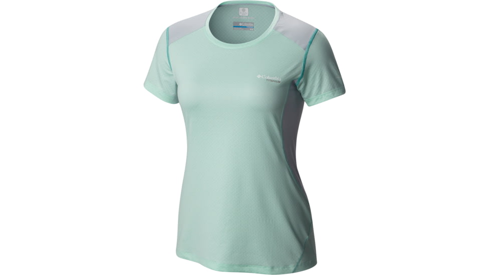 Columbia Titan Ice Short Sleeve Shirt - Women's-Sea Ice Heather/Teal-Small