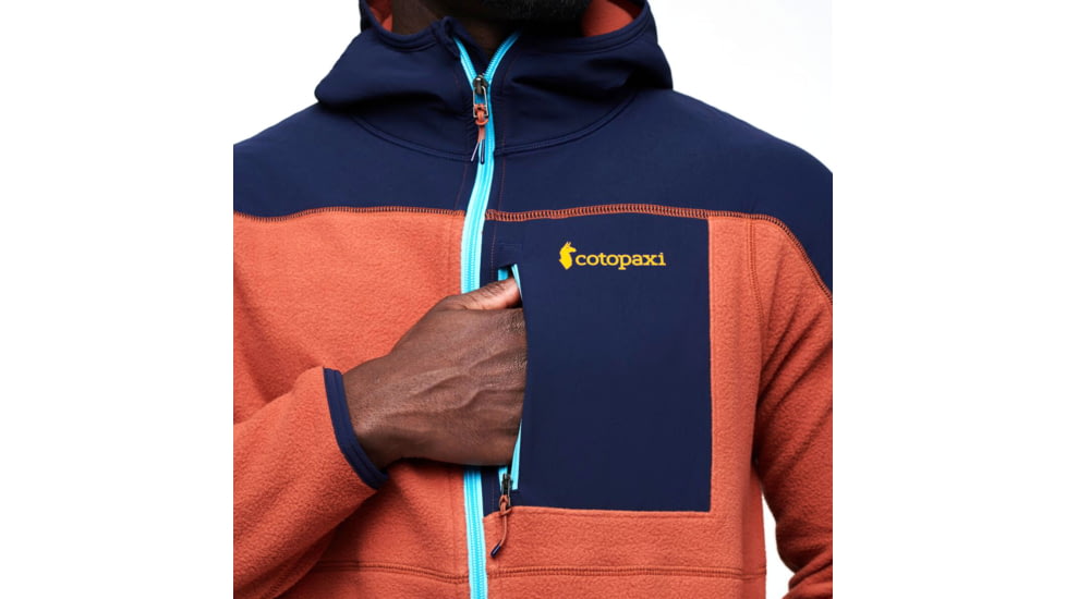 Cotopaxi Abrazo Hooded Full-Zip Fleece Jacket - Mens, Maritime/Spice, Large, DRFZ-S22-MTMSPC-M-L