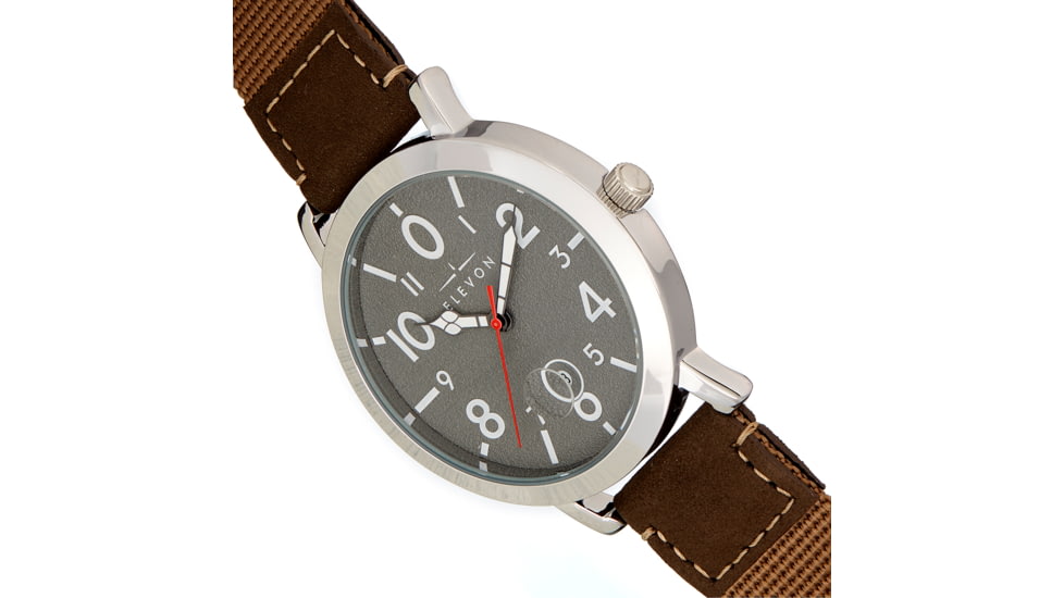 Elevon Mach 5 Canvas-Band Watch w/Date - Mens, Gunmetal/Beige, One Size, ELE123-3