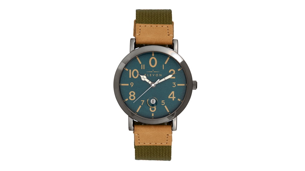 Elevon Mach 5 Canvas-Band Watch w/Date - Mens, Teal/Green, One Size, ELE123-5
