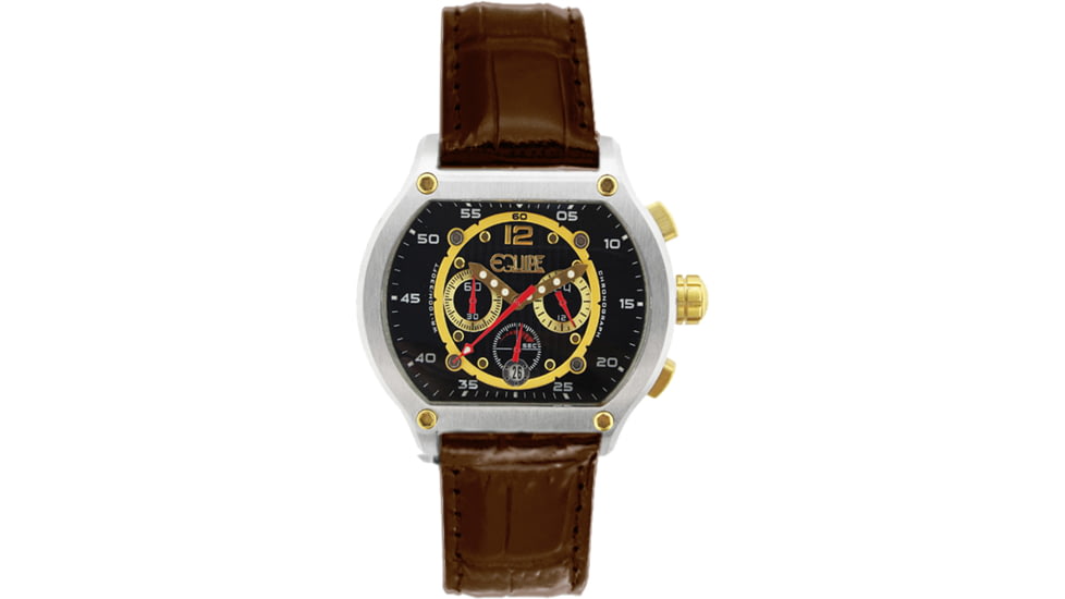 Equipe E717 Dash Watches - Men's - 48mm Case, Quartz Movement, Brown/Yellow, One Size, EQUE717