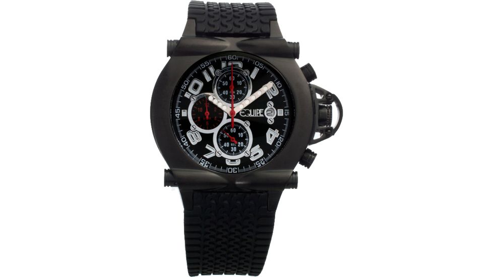 Equipe Q601 Rollbar Watches - Men's - Timer and Date Subdials, Quartz, Black, One Size, EQUQ607