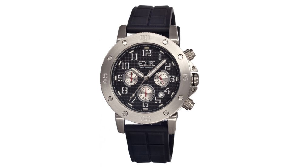 Equipe Tritium Tube Watches - Men's, Silver/Black, One Size, EQUET407