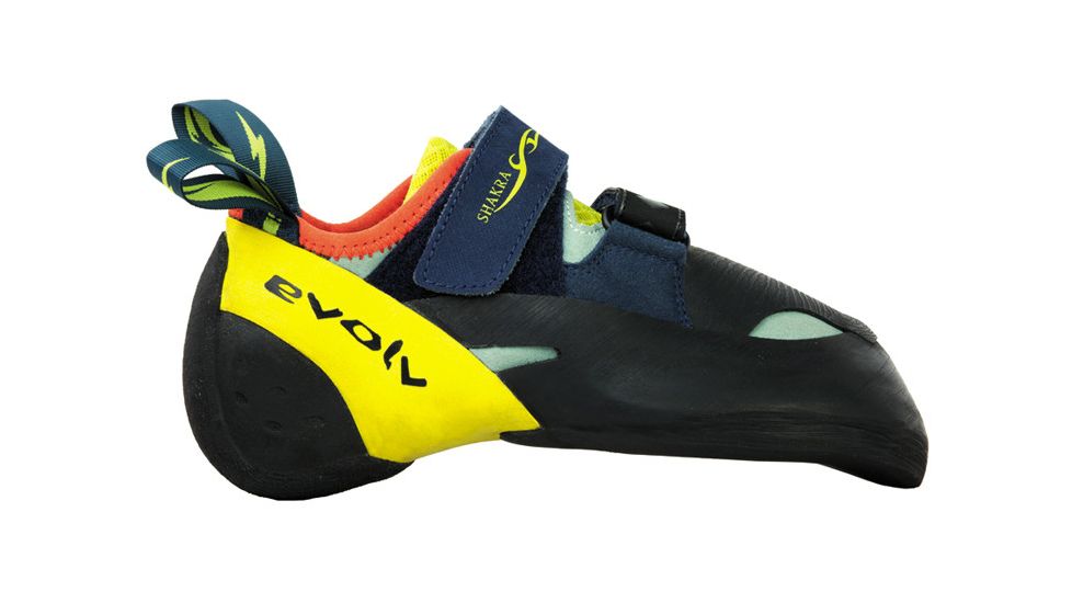 Evolv Shakra Climbing Shoe - Women's-Aqua/Neon Yellow-9