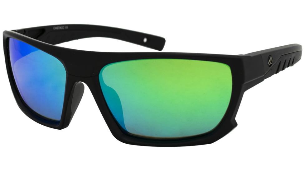 Filthy Anglers Castaic EP Mirror Sunglasses - Mens, Matte Black Frame, Polarized EP Green Mirror Lens, CASMBK-EP-G