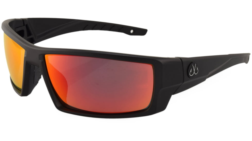 Filthy Anglers Delta Sunglasses - Mens, Matte Black Frame, Polarized w/ Sunburst Red Mirror Lens, DELMBK03P-S