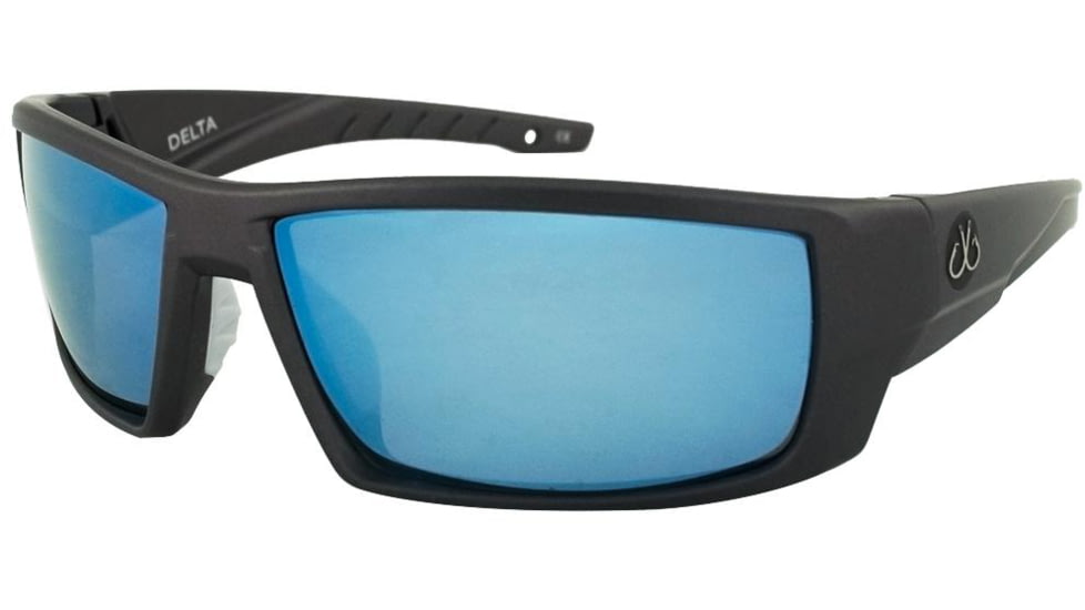 Filthy Anglers Delta Sunglasses - Mens, Matte Graphite Frame, Polarized w/ Ice Blue Mirror Lens, DELMGR01P-WB