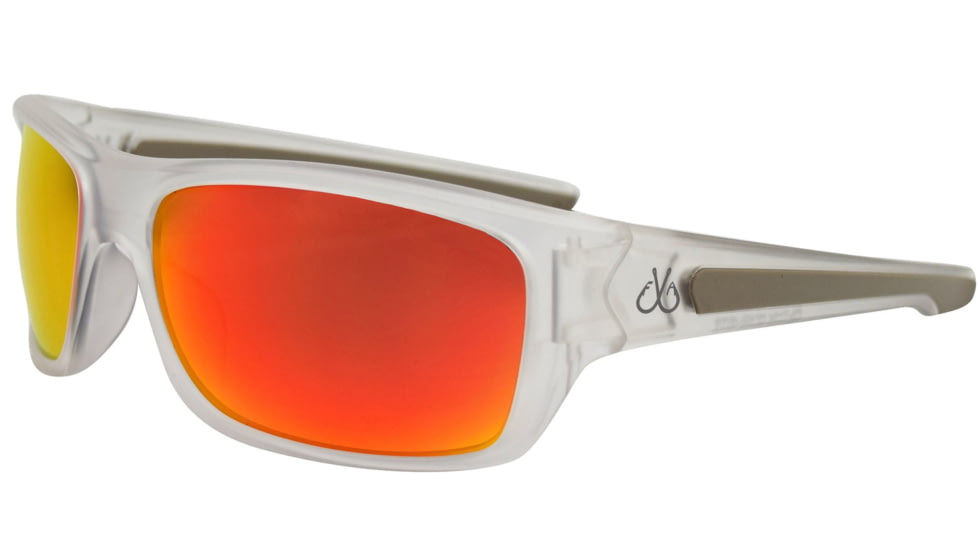 Filthy Anglers Mystic Sunglasses - Mens, Matte Clear Frame, Polarized w/ Sunburst Red Mirror Lens, MYSMCL09P-S