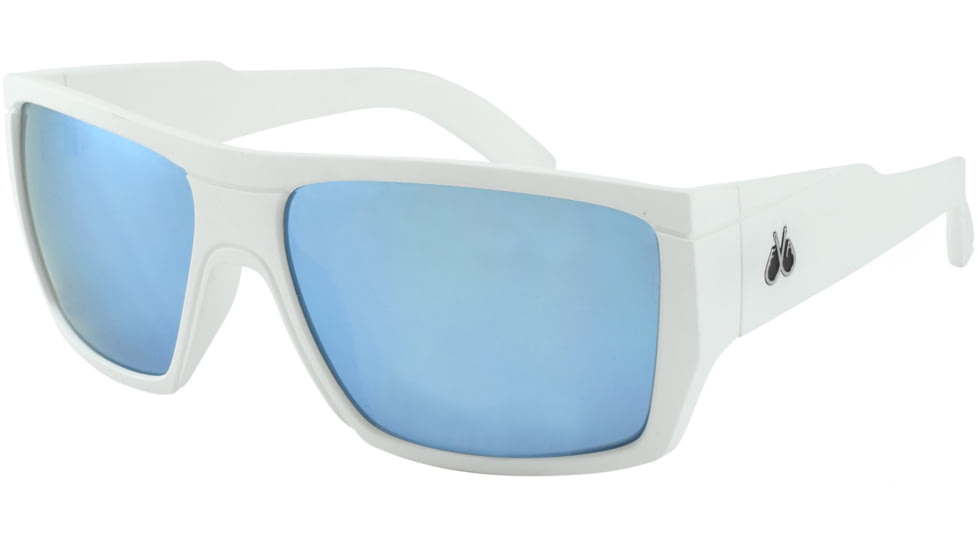 Filthy Anglers Webster Polarized Sunglasses - Mens, Matte White Frame, Polarized w/ Ice Blue Mirror Lens, WEBMWH01P-WB
