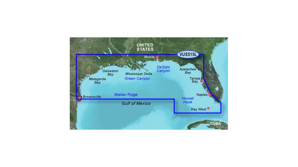 Garmin On The Water GPS Cartography BlueChart g2 Vision: Gulf of Mexico Large Map 010-C0744-00 w/ Free S&amp;H