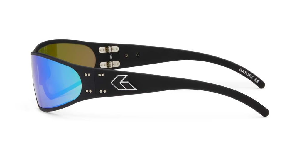 Gatorz Wraptor Sunglasses, Black Frame, Brown Polarized w/Green Mirror Lens, Polarized, WRABLK03P-G