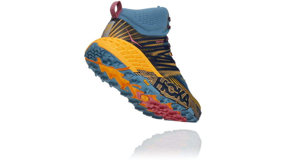 Hoka Speedgoat 2 Mid GTX Hiking Shoes - Womens, Provincial Blue / Saffron, 11, 1106533-PBSF-11