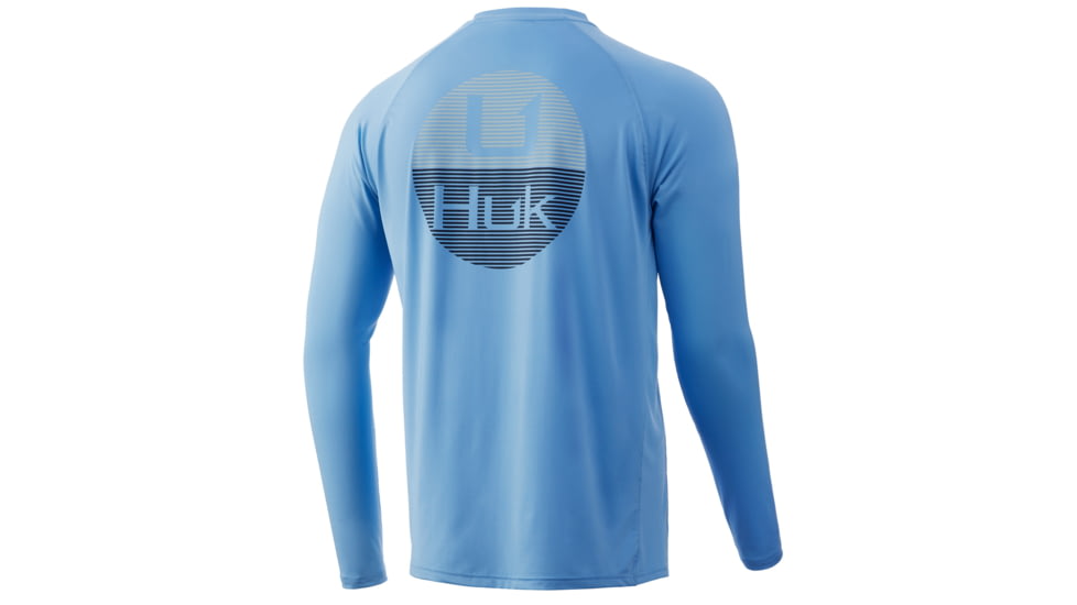 HUK Performance Fishing Horizon Lines Pursuit Long Sleeve - Mens, Dusk Blue, Small, H1200370-469-S