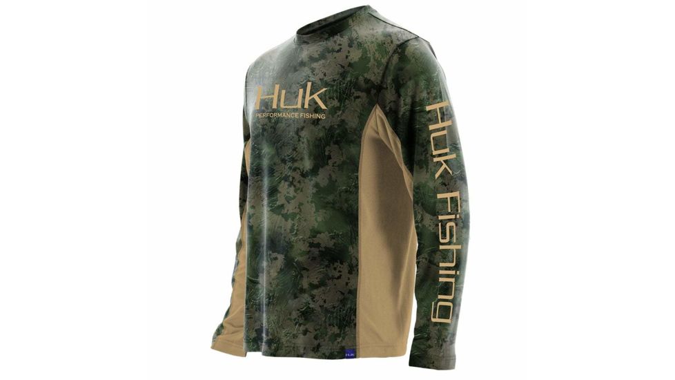 HUK Performance Fishing Mens Icon Camo Long Sleeve Top, SubPhantis Southern Tier, Large, H1200143-385-L