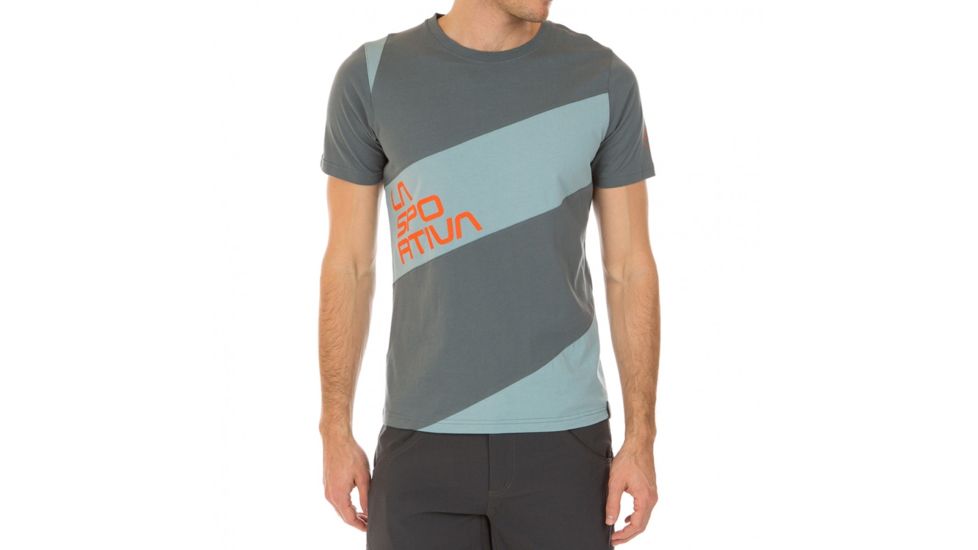 La Sportiva Slab T-Shirt - Men's, Slate/Stone Blue, â Mens Clothing Size: Large, Age Group 