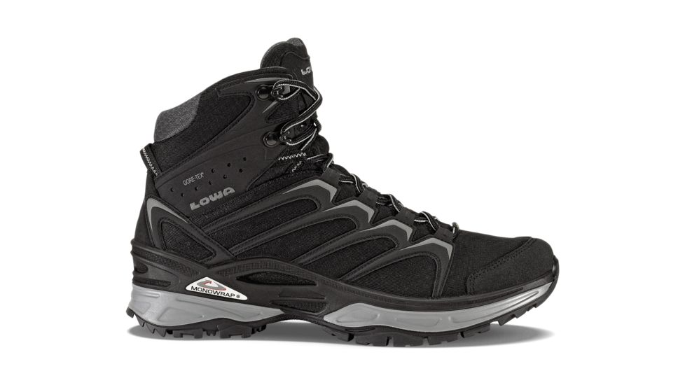 Lowa Innox GTX Mid Hiking Boot - Mens, Black/Gray, 8, Medium, 3106039930-BLKGRY-M080