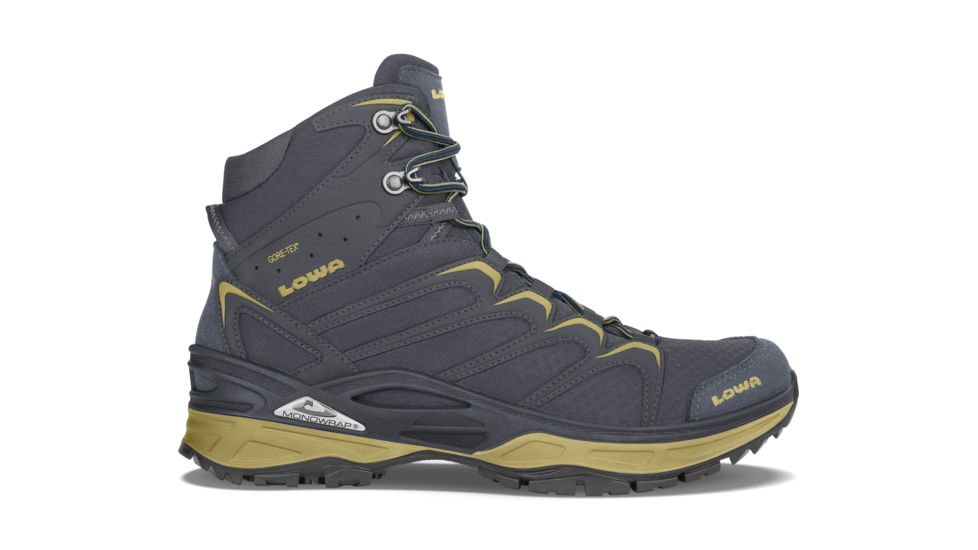Lowa Innox GTX Mid Hiking Boot - Mens, Steel Blue/Mustard, 10, Medium, 3106039785-SBUMUS-M100