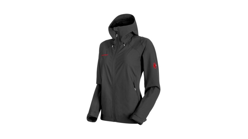 Mammut Womens Runbold Trail SO Hooded Jacket, Graphite, Extra Large, 1011-23181-0121-116