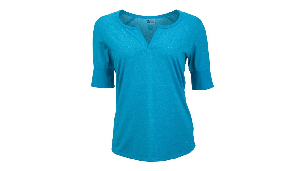 Marmot Cynthia Short Sleeve Shirt - Women's -Aqua Blue-Small
