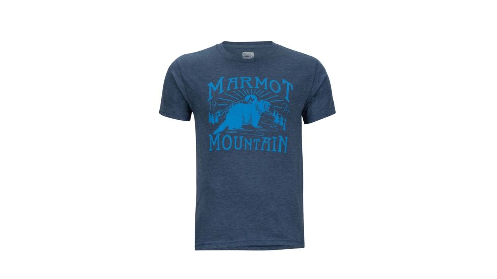 Marmot Sunrise Marmot Short Sleeve T-Shirt - Mens, Navy Heather, Small 43480-8550-S