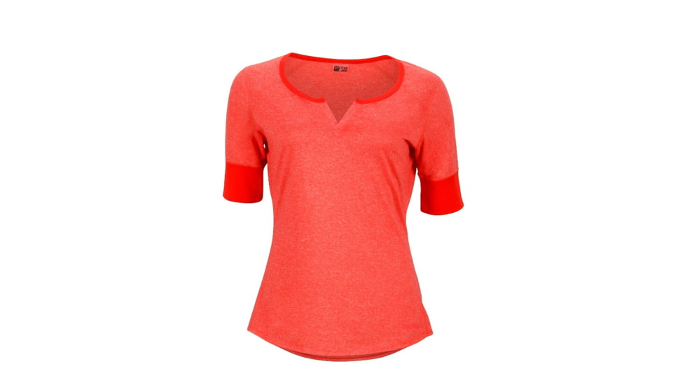 Marmot Womens Cynthia Short Sleeve, Scarlet Red, S, 58890-6818-Scarlet Red-S