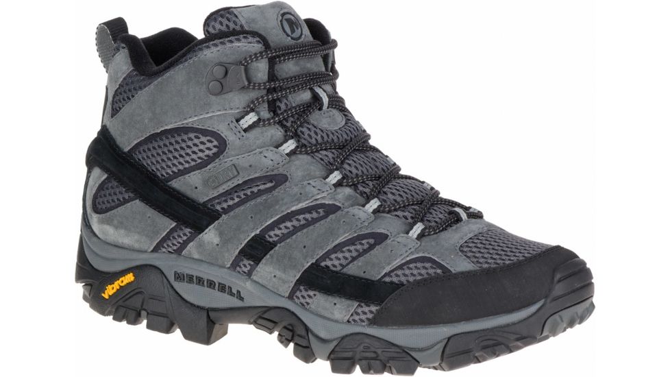Merrell Moab 2 Mid Waterproof Leather Hiking Boot, Wide - Mens, Granite, 7.5 US J06055W-56-7.5