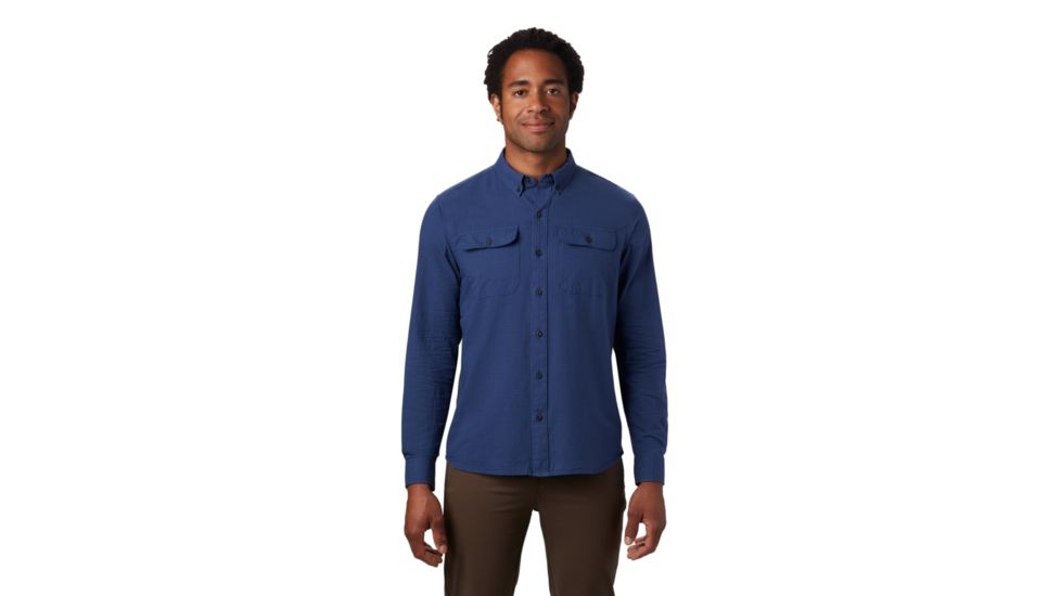 Mountain Hardwear Crystal Valley Long Sleeve Shirt - Mens, Better Blue, Small, 1879061452-S