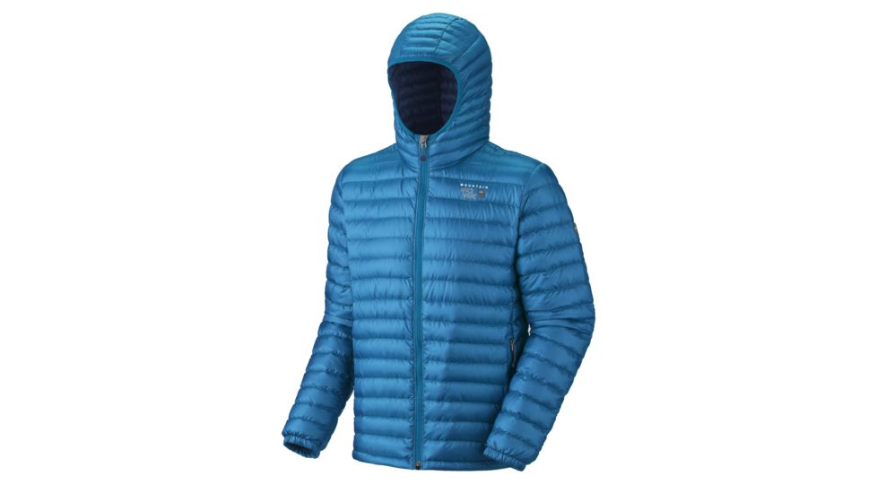 Mountain Hardwear Nitrous Hooded Down Jacket - Men's-Blue Horizon-Small