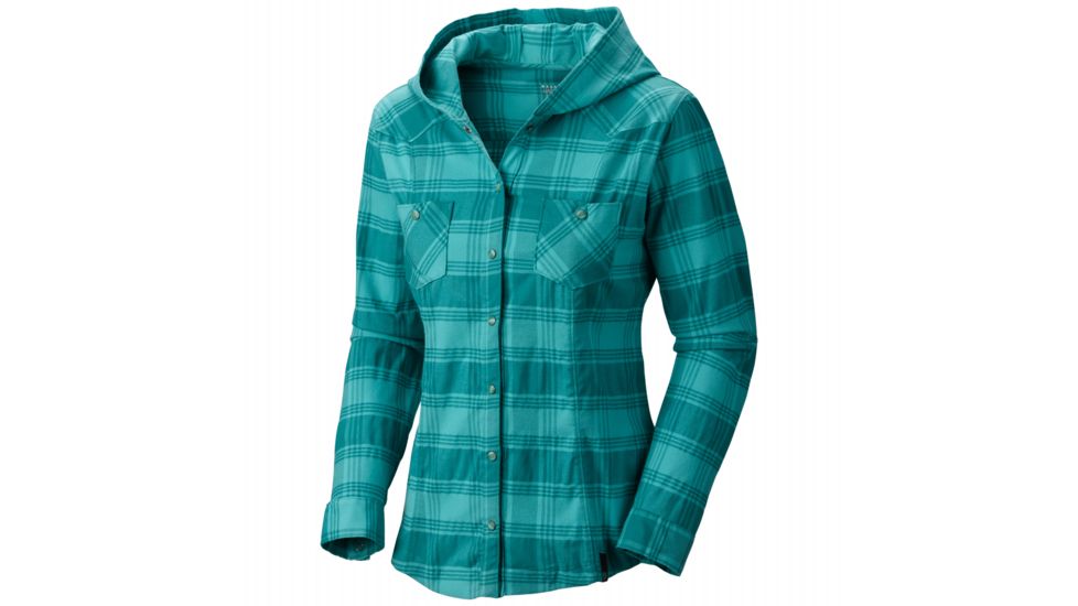 Mountain Hardwear Stretchstone Flannel Hooded Shirt - Women's-Bright Emerald-16