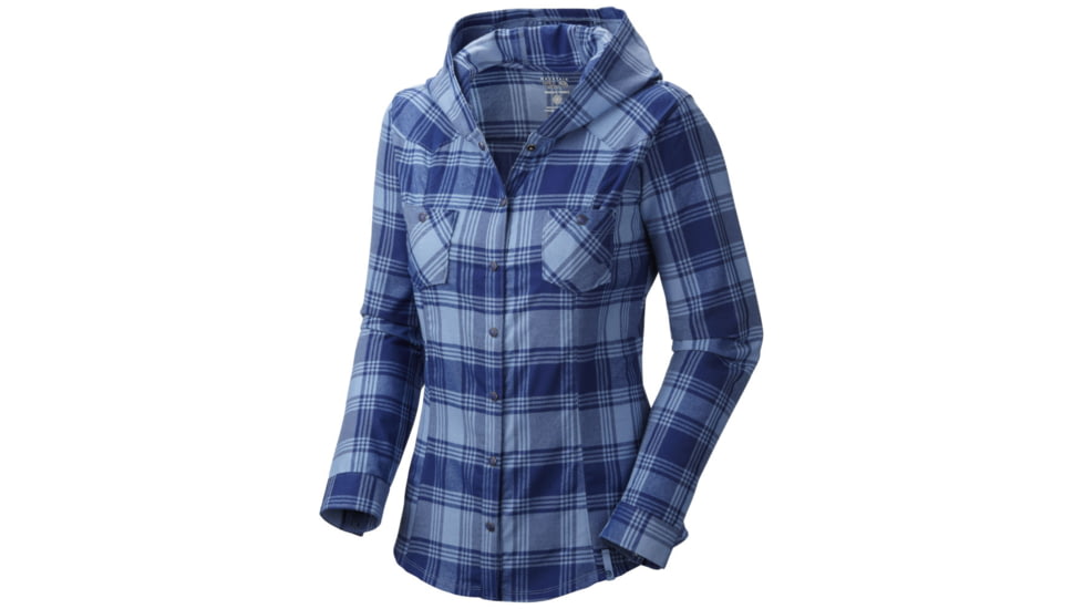 Mountain Hardwear Stretchstone Flannel Hooded Shirt - Women's-Cool Wave-10