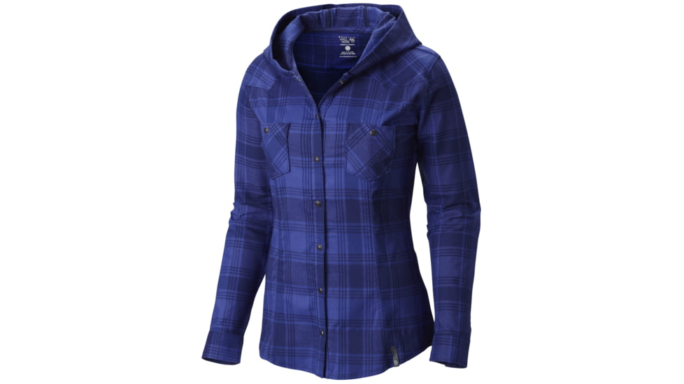 Mountain Hardwear Stretchstone Flannel Hooded Shirt - Women's-Ebony Blue-2