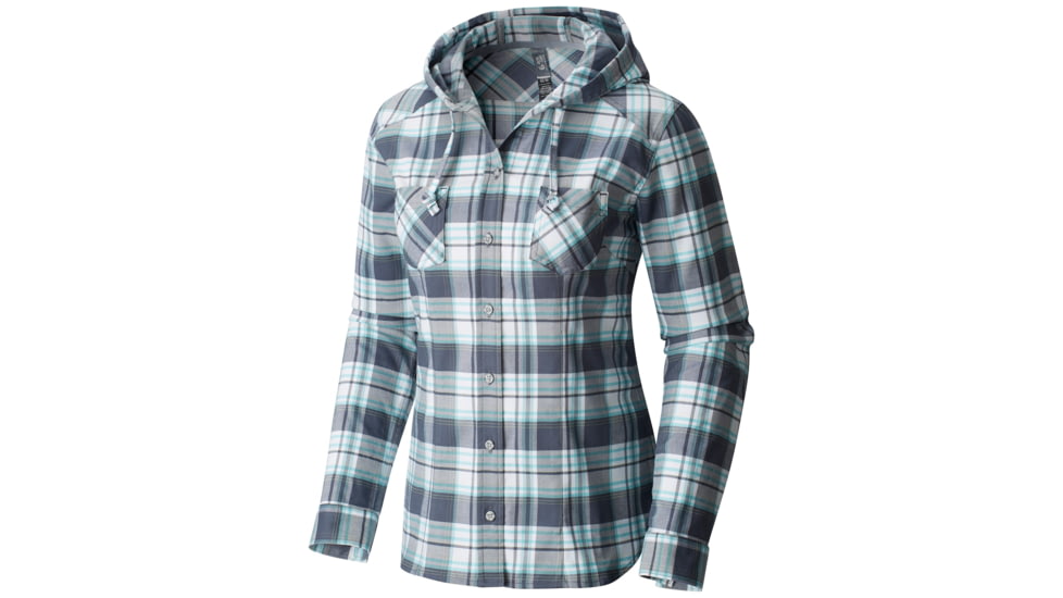 Mountain Hardwear Stretchstone Flannel Hooded Shirt - Women's-Graphite-X-Small