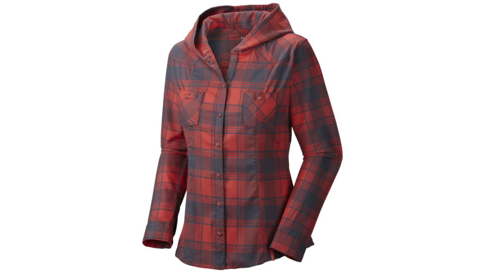 Mountain Hardwear Stretchstone Flannel Hooded Shirt - Women's-Red Coral-10