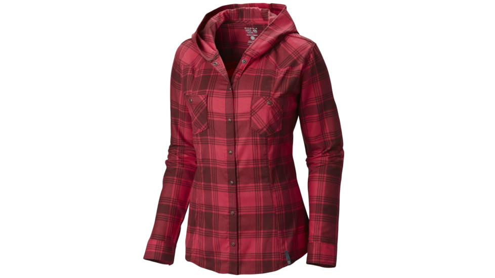 Mountain Hardwear Stretchstone Flannel Hooded Shirt - Women's-Rich Wine-2