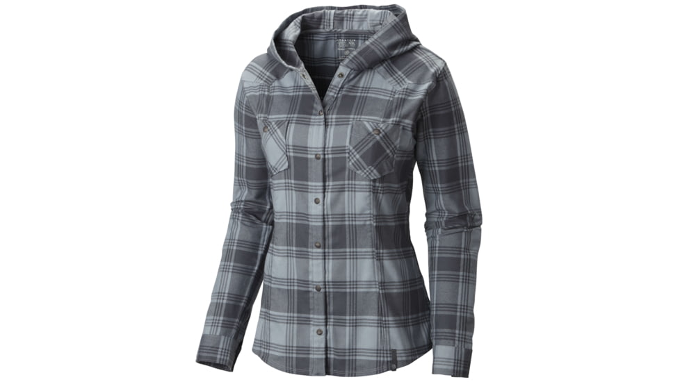 Mountain Hardwear Stretchstone Flannel Hooded Shirt - Women's-Tradewinds Grey-2