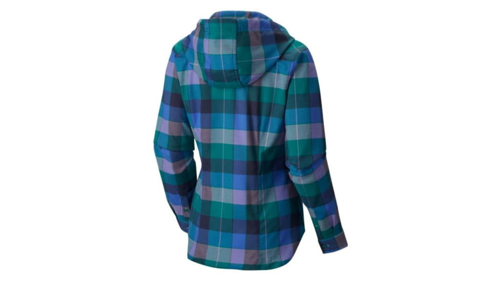 Mountain Hardwear Stretchstone Flannel Hooded Shirt - Womens-Botanical Garden-X-Small mth0791-Botanical Garden-X-Small