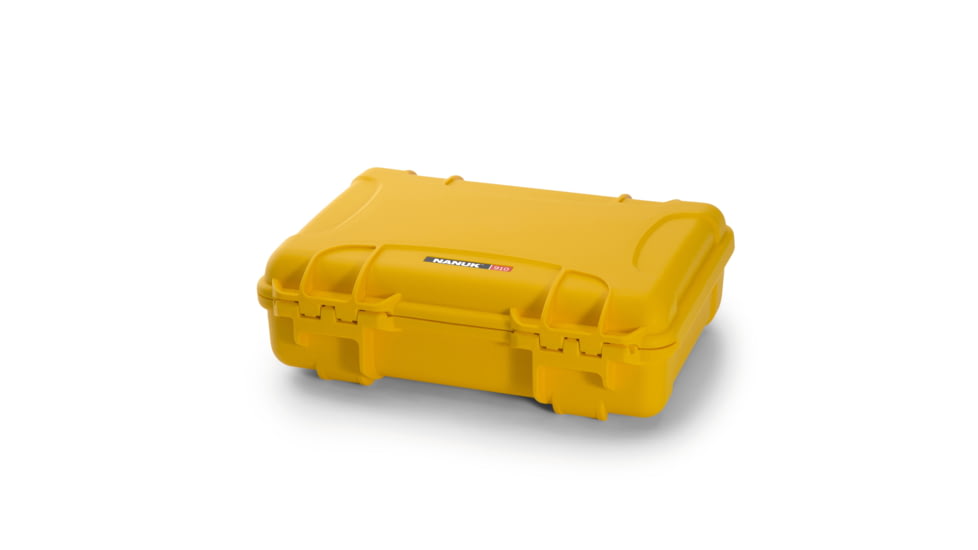Nanuk 910 Protective Hard Case, 14.3in, Waterproof, Yellow, 910S-000YL-0A0