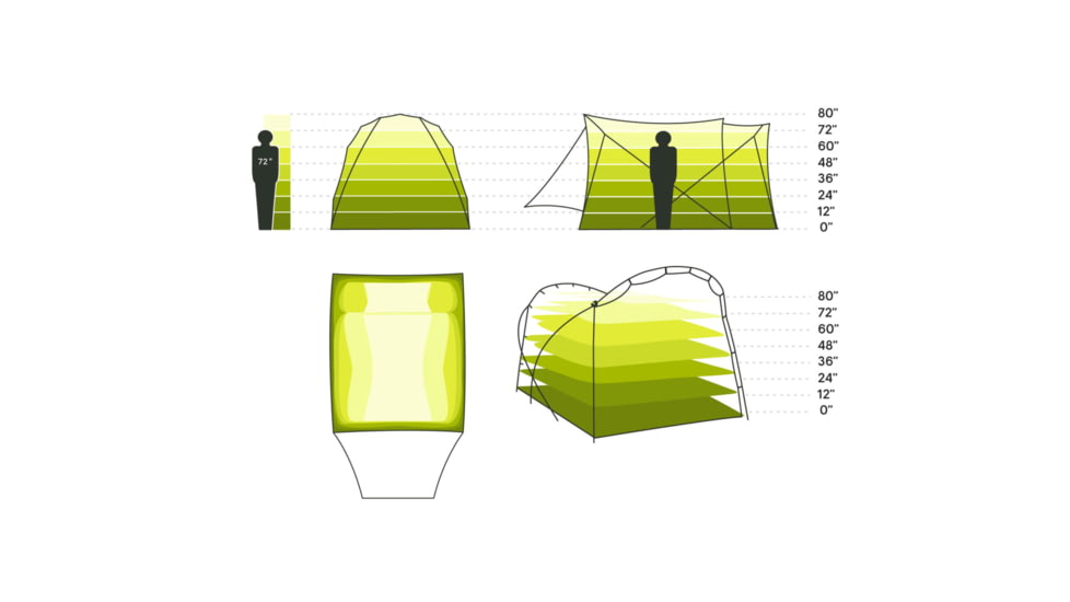 NEMO Equipment Wagontop 6 Person Tent, Granite Grey/Birch Leaf Green, 811666031457