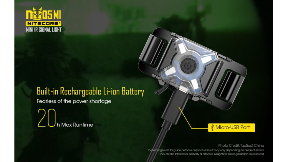 Nitecore NU05 MI Green and IR Infrared Wearable USB Rechargeable Signal