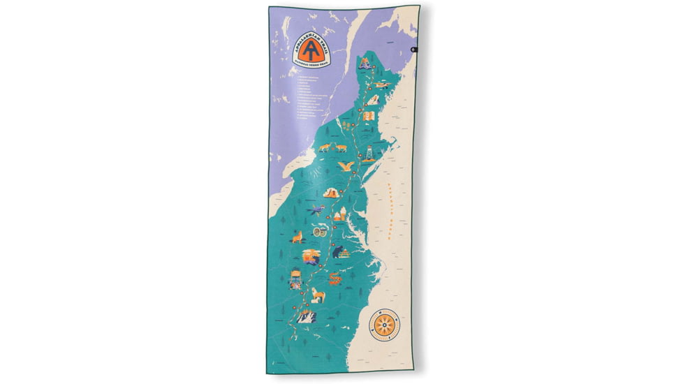 Nomadix Original Towel, Appalachian Trail Map, One Size, NM-ATMP-101