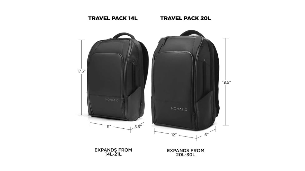 nomatic travel pack 14l vs 20l
